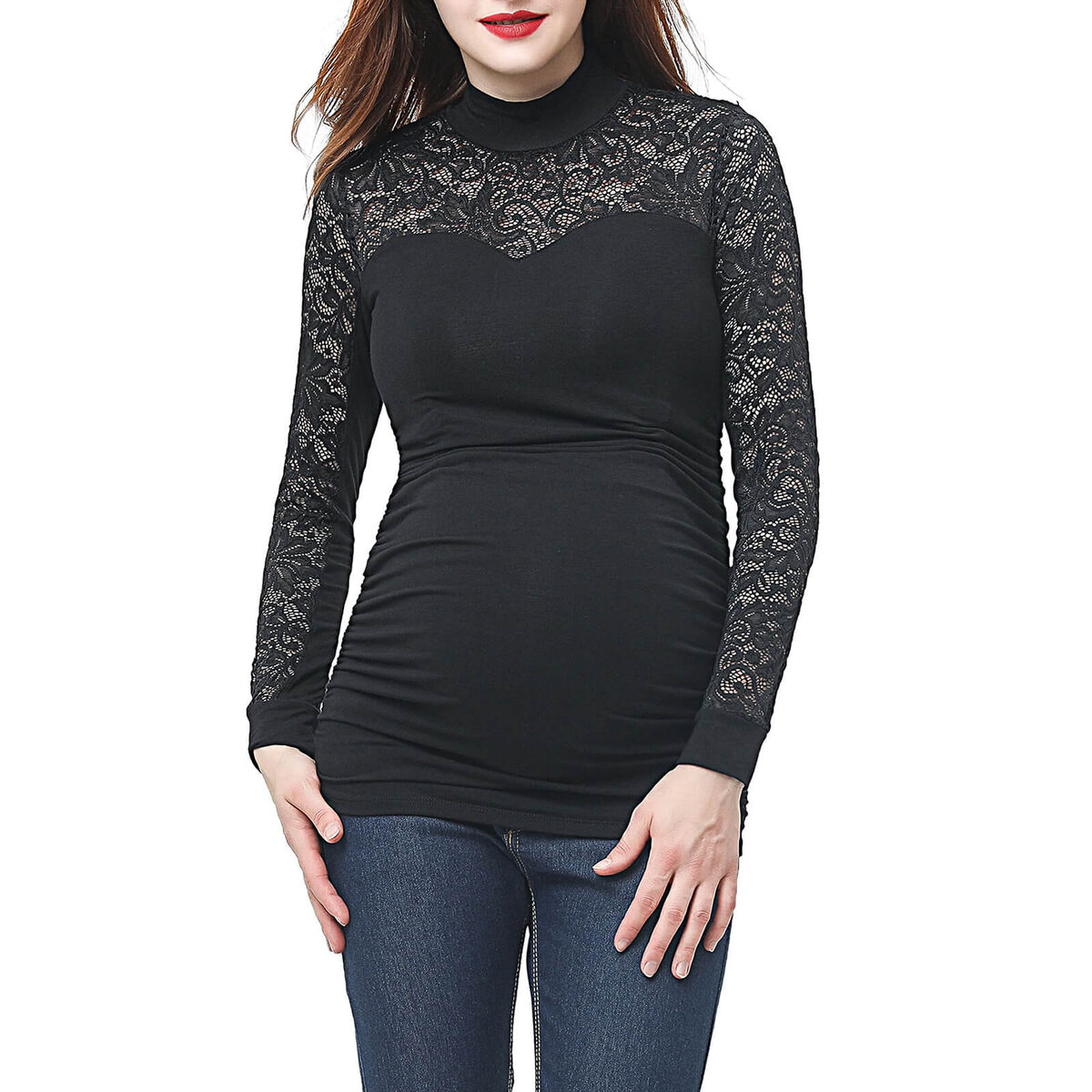 mock neck long sleeved tee