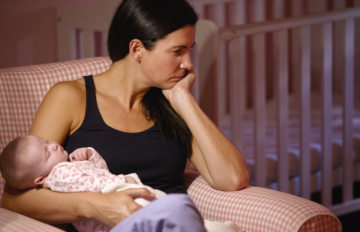 New mom suffering from postpartum depression