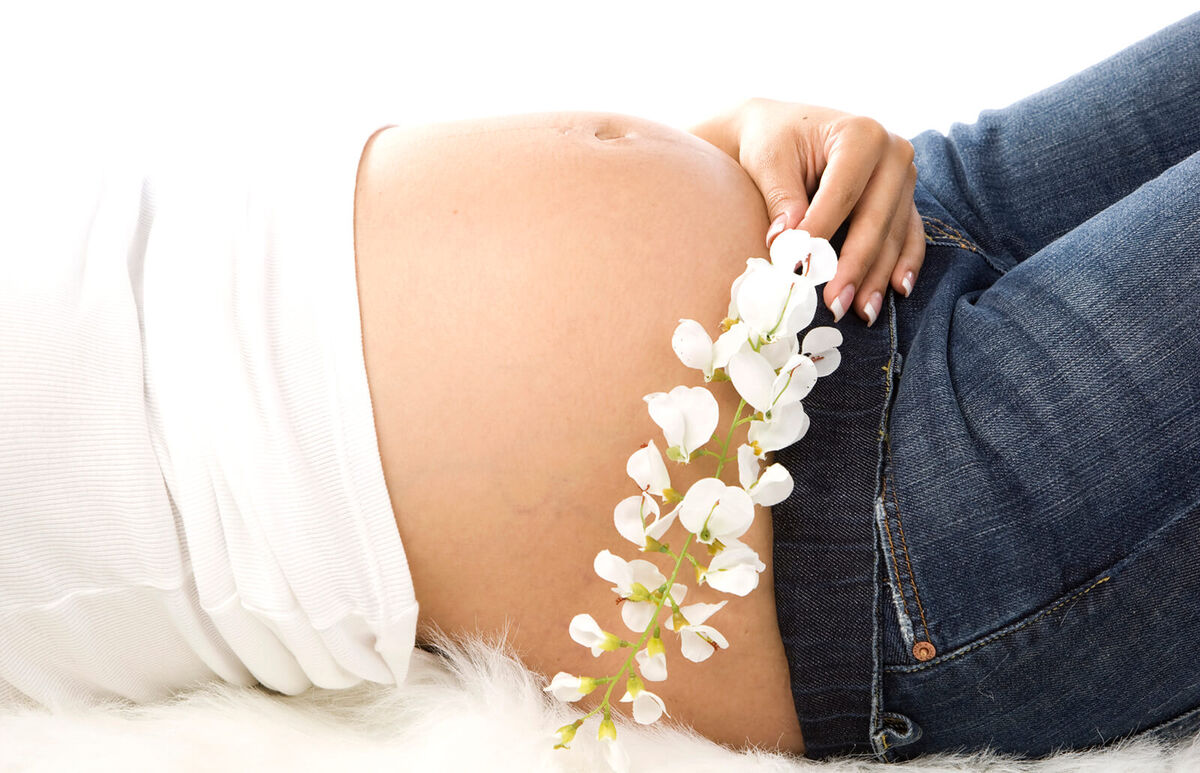 Woman in the first trimester of pregnancy