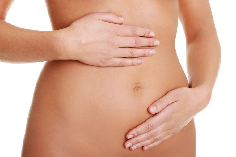 A woman's belly at 10 weeks pregnant