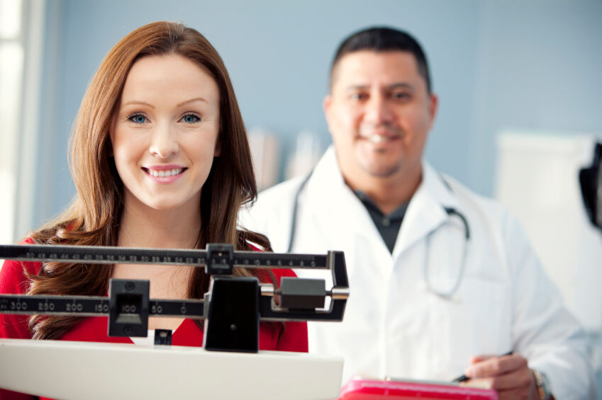 woman with doctor