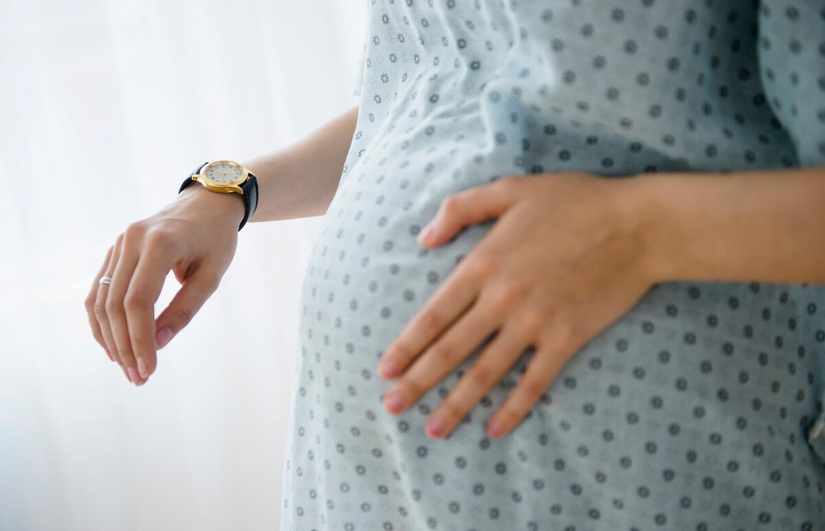 40-weeks-pregnant woman at the hospital