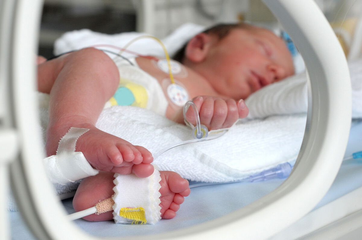 premature baby in incubator