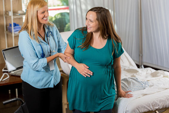 Female ob/gyn with patient