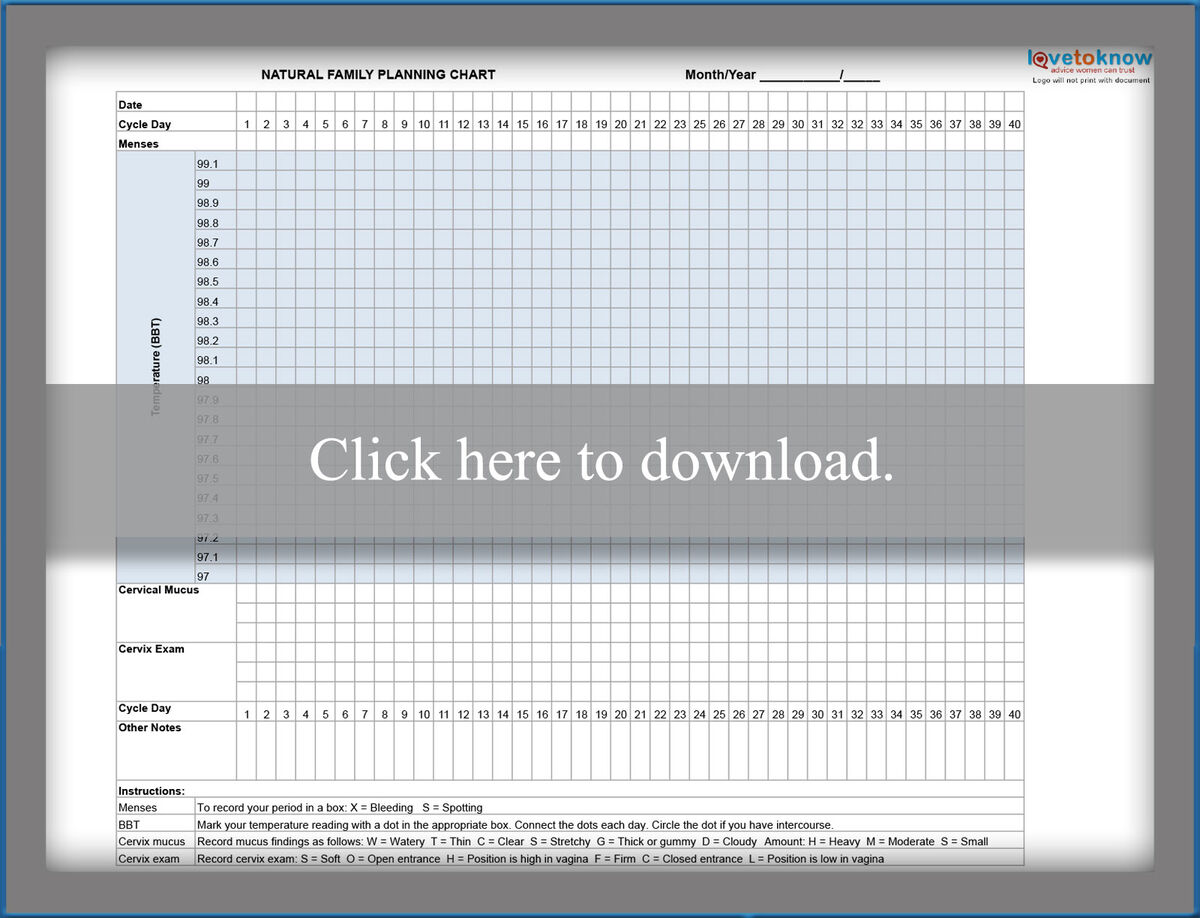 Natural family planning chart