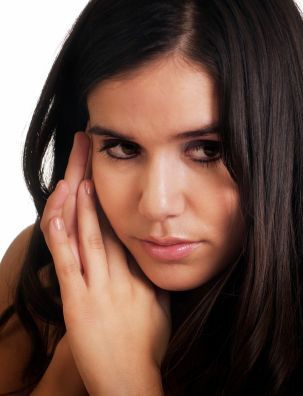 A woman who is worried about menstrual clotting