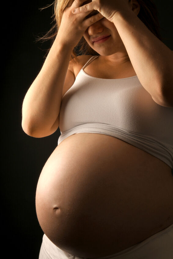 Worried expectant mother