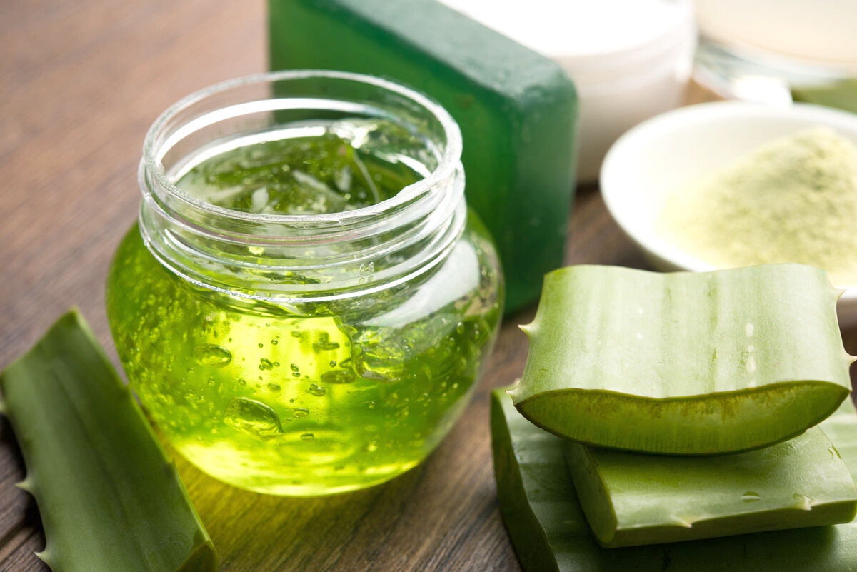 Aloe vera juice, gel, moisturising cream, soap and powder powder