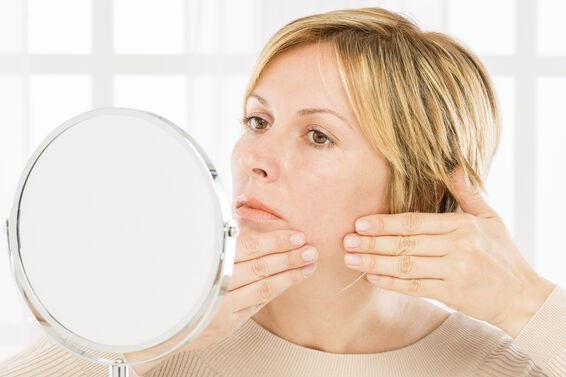 Woman, skin and pimple