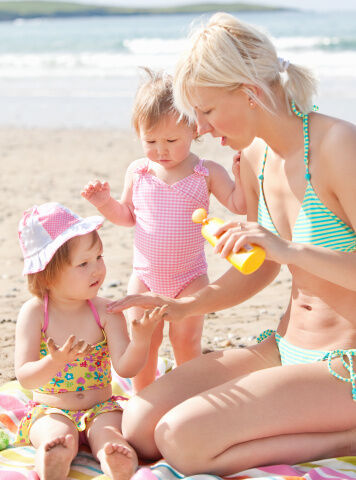 family at beach