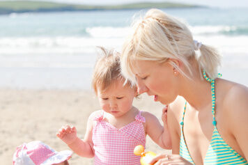 family at beach