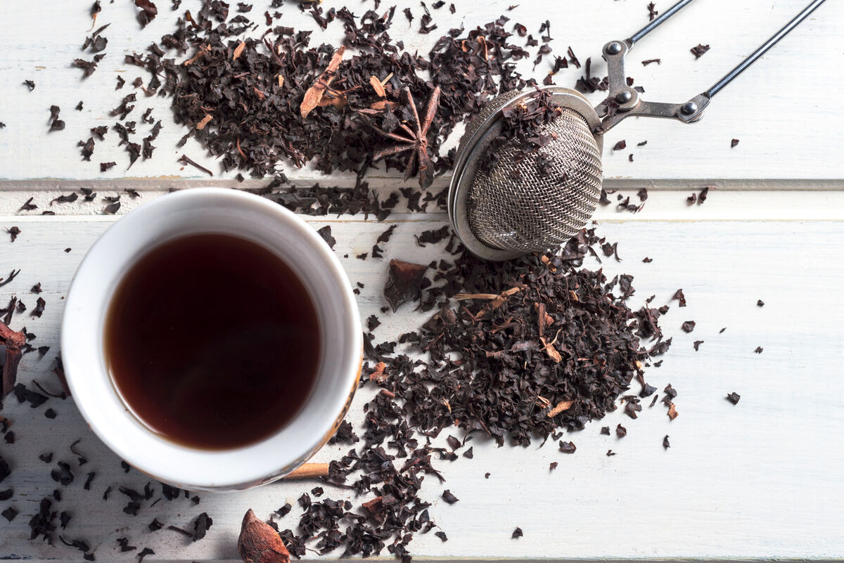 Black tea on a table