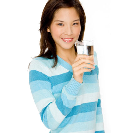woman drining water