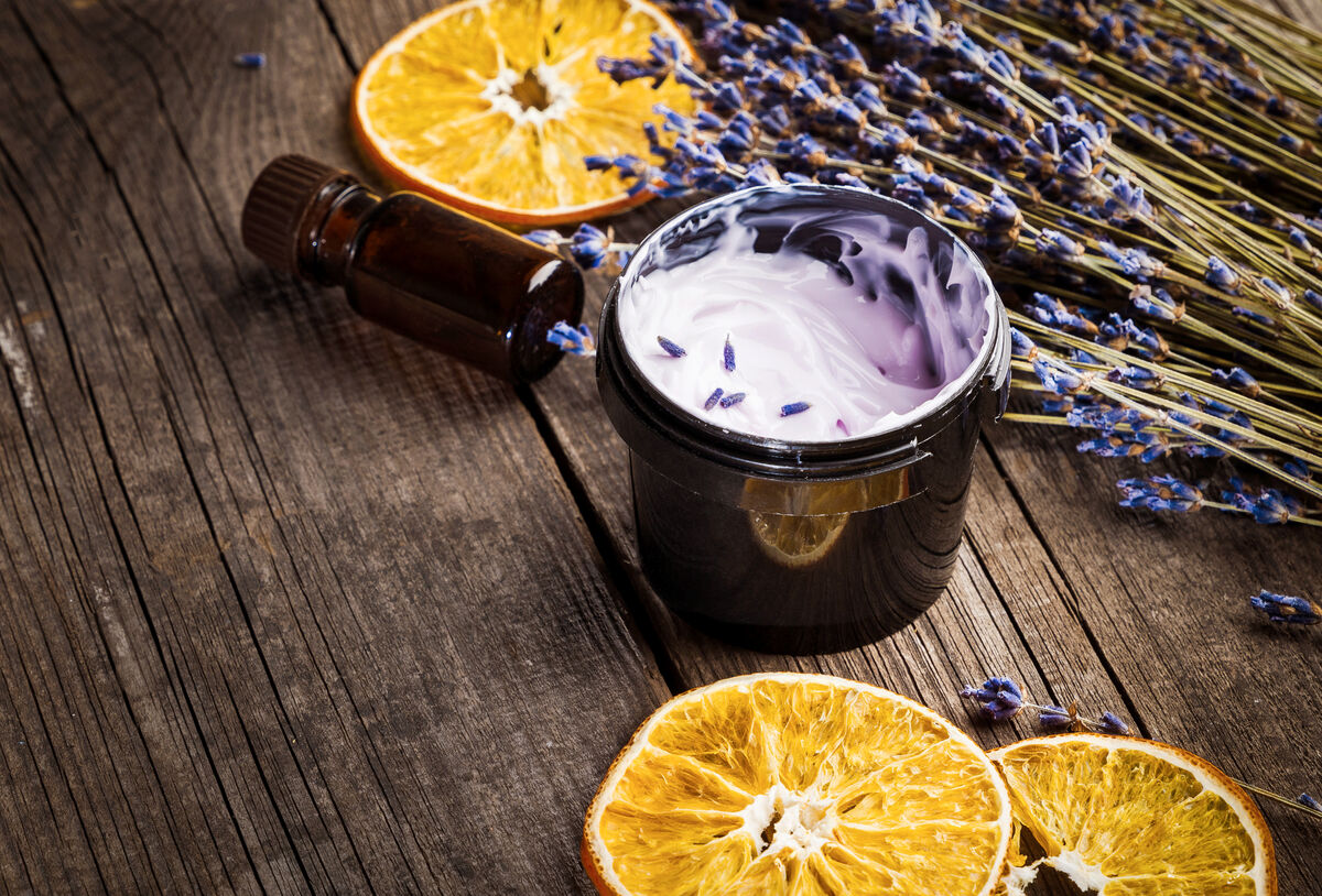 Homemade moisturizer with a lavender