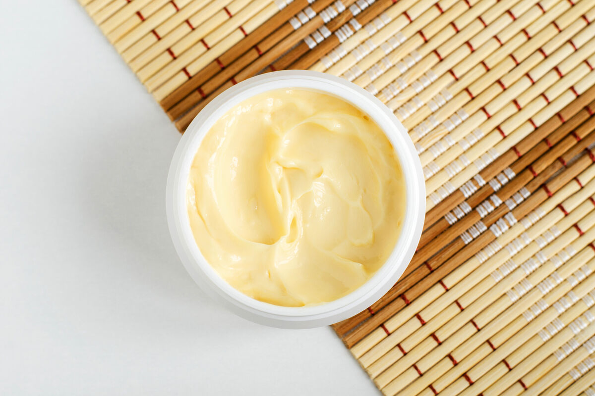 Jar of homemade hand lotion