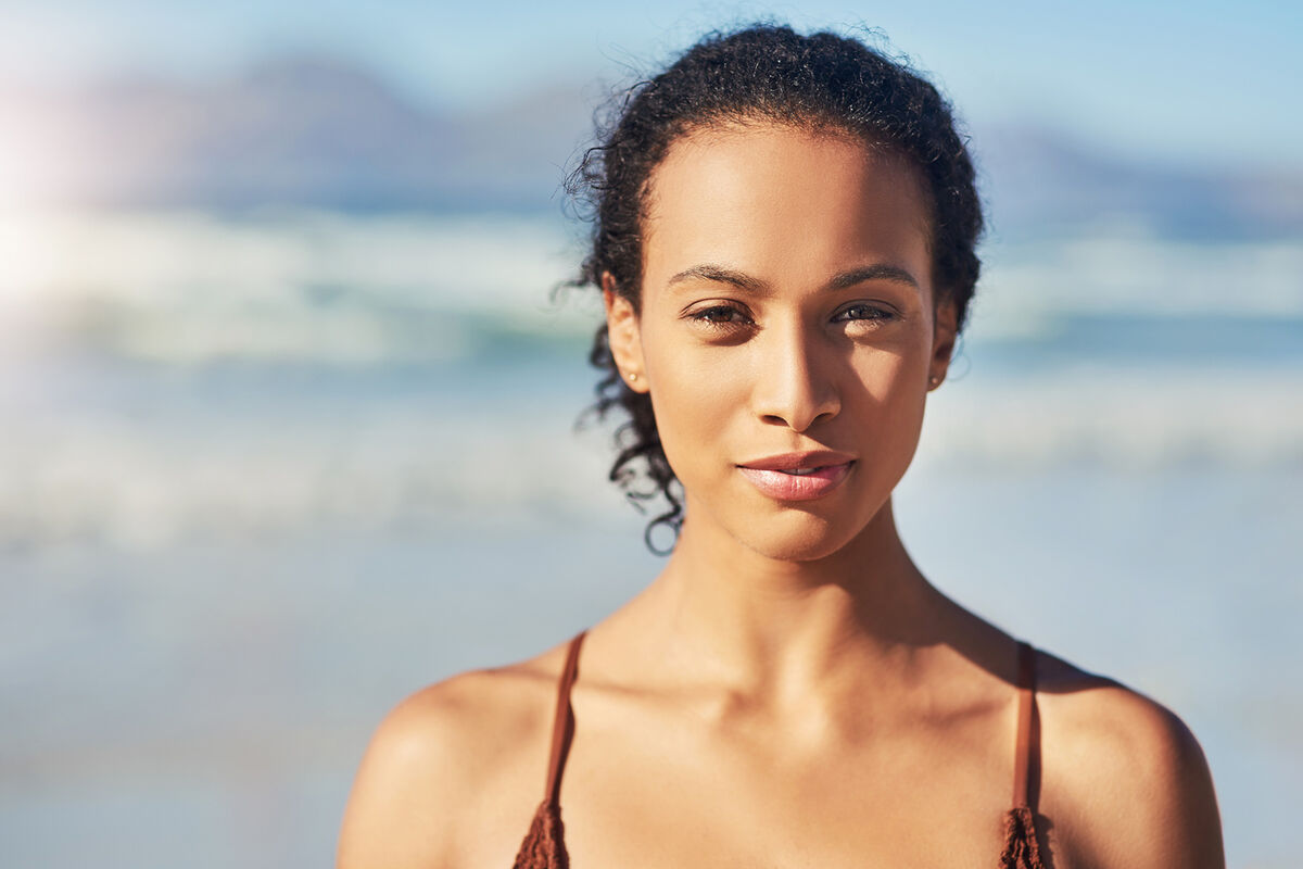Portrait of woman at the beach