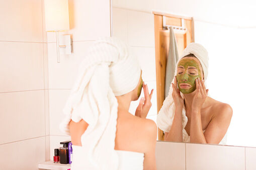 green face mask