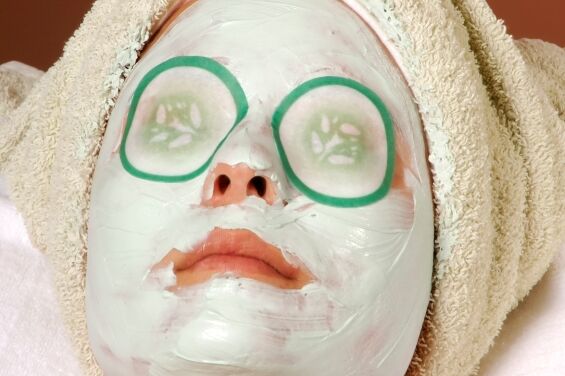 Image of a woman enjoying a facial treatment