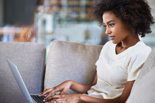 woman using a laptop