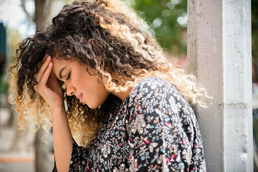 woman with headache