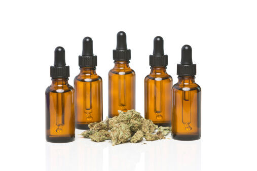 Dropper bottles with cannabis