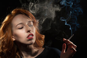 Girl smoking marijuana