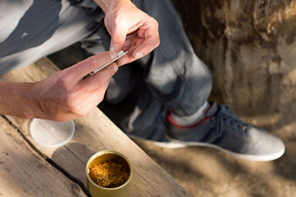 Rolling a medical marijuana joint