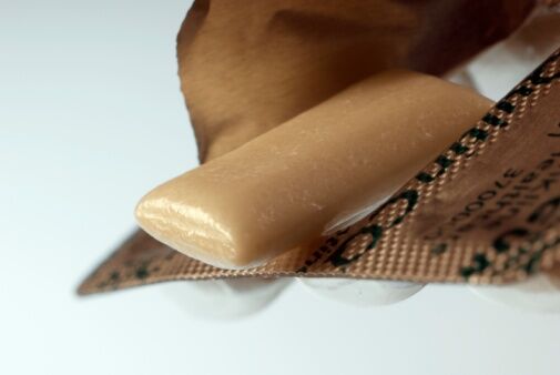 Close-up of nicotine gum