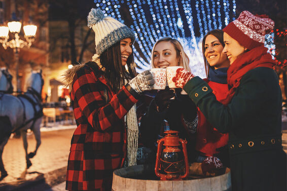 friends celebrating holidays with no alcohol
