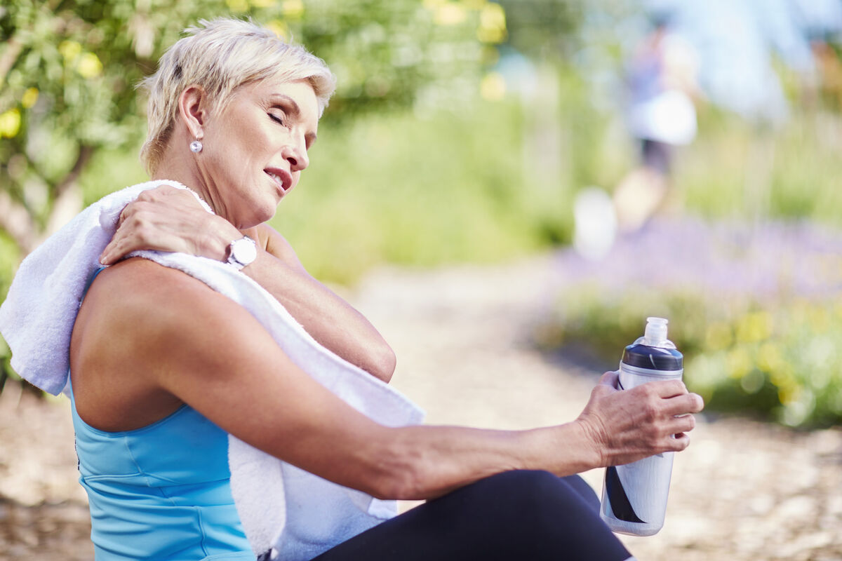 mature woman after exercising
