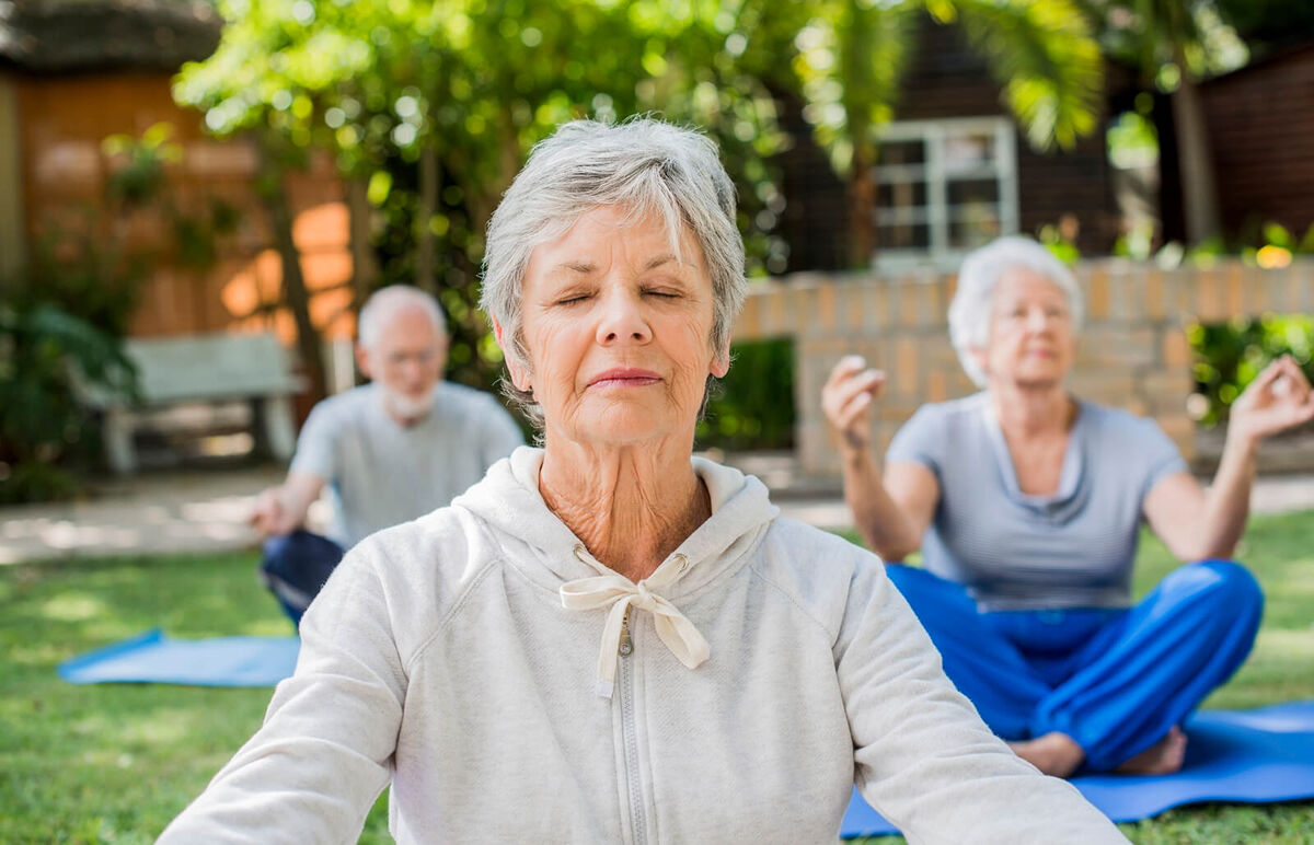 Senior woman meditating