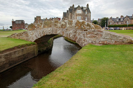 The famous Swilcan bridge on St Andrew's Old Course