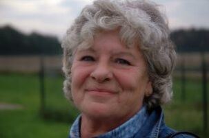 Smiling senior woman with gray hair