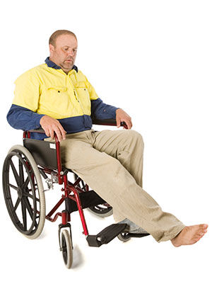 Wheelchair toe tap exercise
