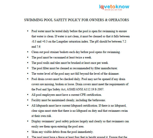 swimming pool safety