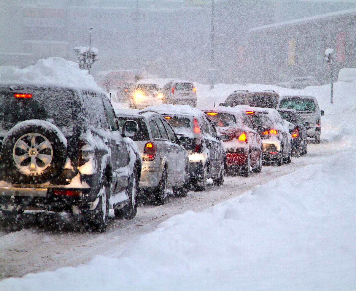 snowy roadway