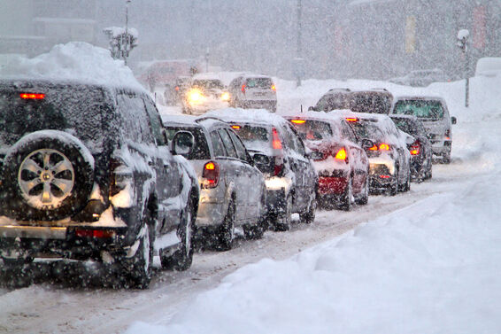snowy roadway