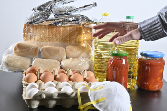 Basic food on a table storable